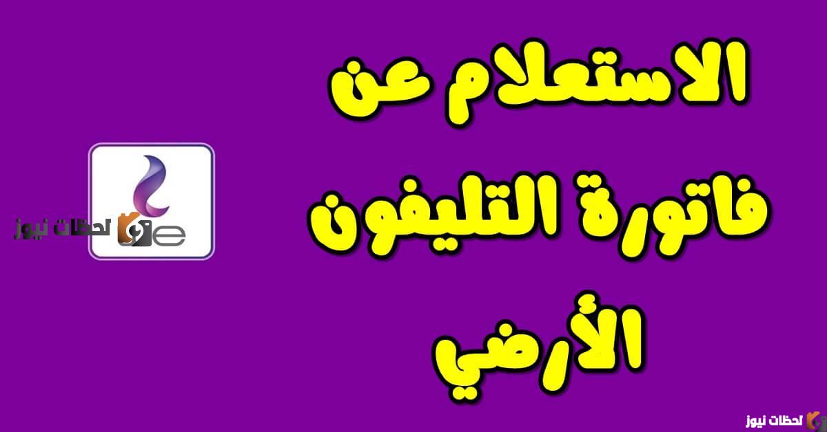 الاستعلام عن قيمة فاتورة التليفون الارضى سبتمبر 2025 عبر موقع الشركة المصرية للاتصالات