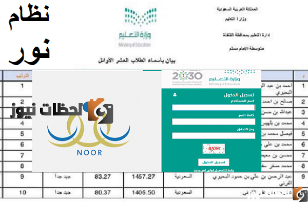 رابط نظام نور لنتائج طلاب المرحلة الابتدائية || رابط نظام نور برقم الهوية 1447 ھ
