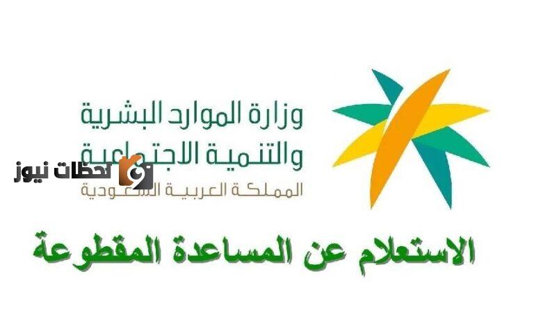 استعلام عن المساعدة المقطوعة برقم السجل 1447 الرابط الجديد
