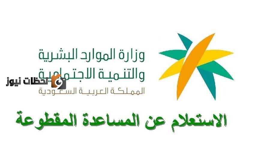 استعلام عن المساعدة المقطوعة برقم السجل 1443 الرابط الجديد