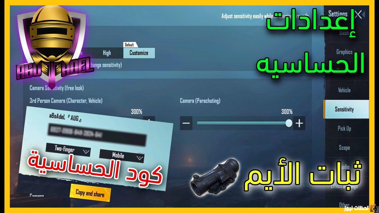 كود حساسية ببجي موبايل