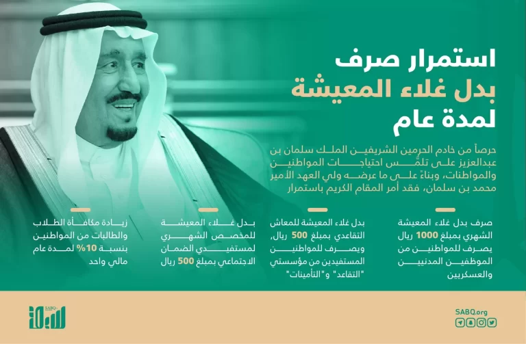 مساعدة بدل غلاء المعيشة 1447 كم تبلغ قيمتها وهل سيعاد صرفها hrsd.gov.sa