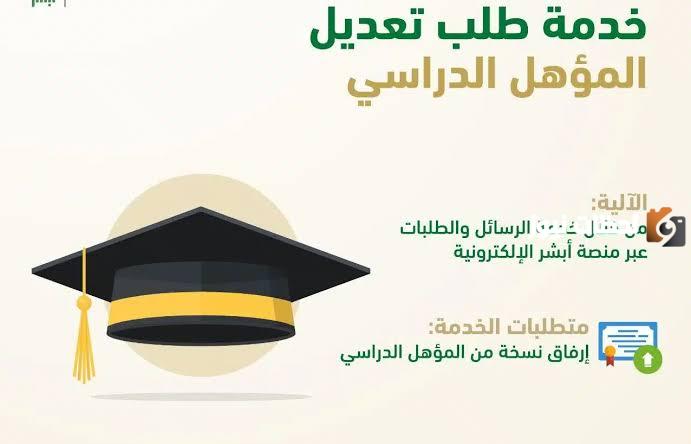 السعودية, تعديل المؤهل الدراسي, منصة أبشر