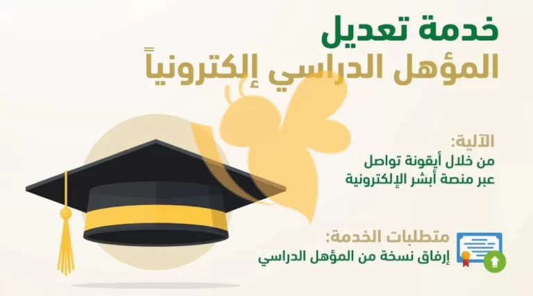 كم مدة تعديل المؤهل الدراسي؟ مدة تعديل المؤهل في أبشر