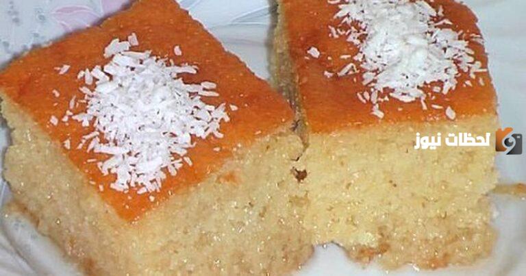 طريقة عمل البسبوسة بجوز الهند والمكسرات