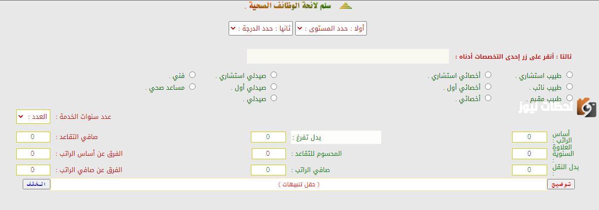 سلم رواتب الكادر الصحي في مختلف التخصصات في السعودية