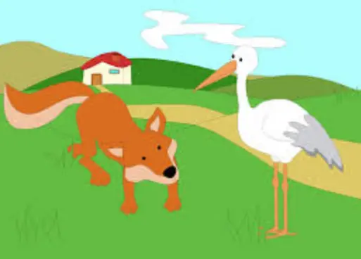 قصص أطفال جديدة قصة الثعلب وطائر اللقلق