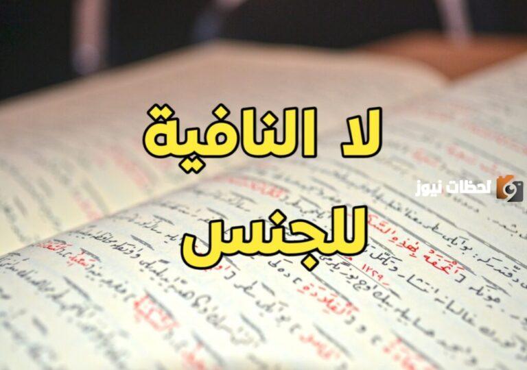 معلومات عن لا النافية للجنس وشروط عملها