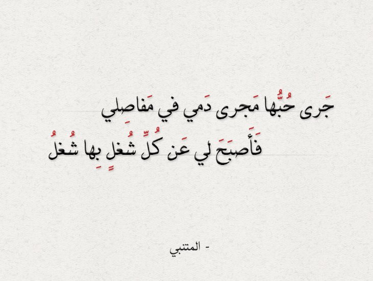 شعر المتنبي عن الحب والغزل مع الشرح