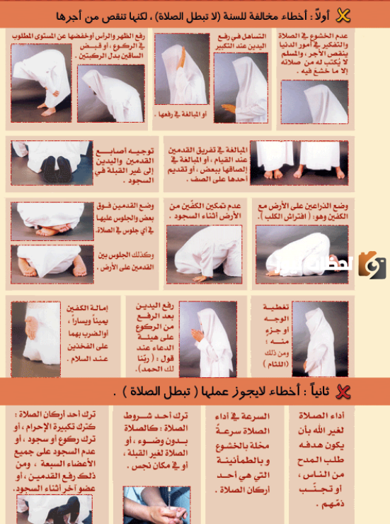 كيفية الصلاة بالصور والكتابة