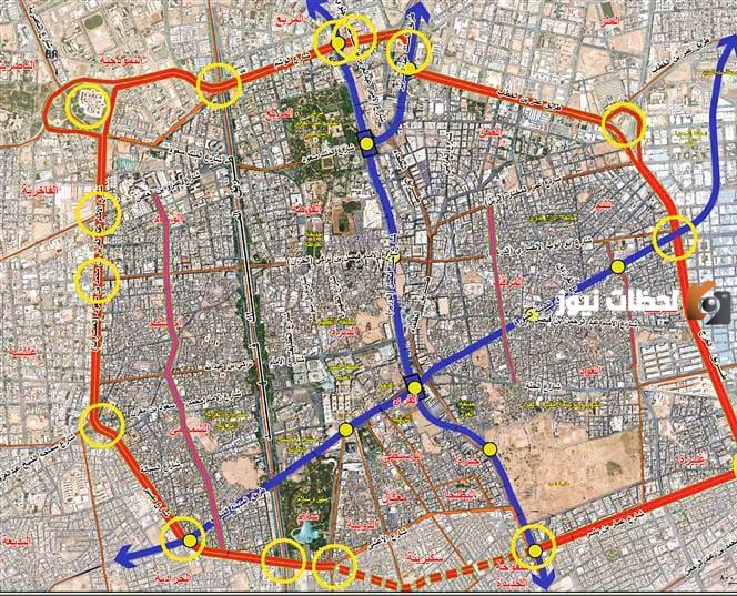 خريطة إزالة أحياء الرياض الجديدة في السعودية