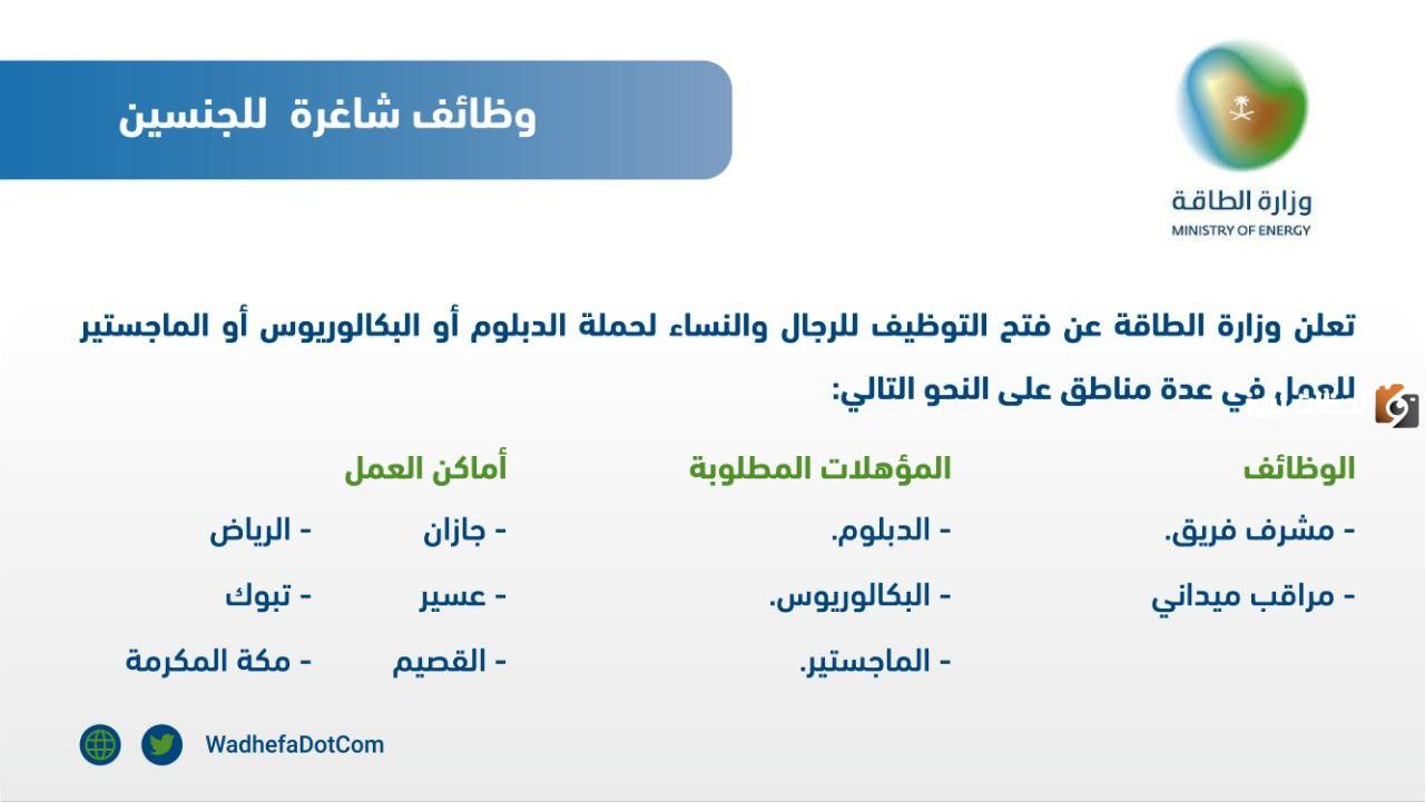  وظائف وزارة الطاقة