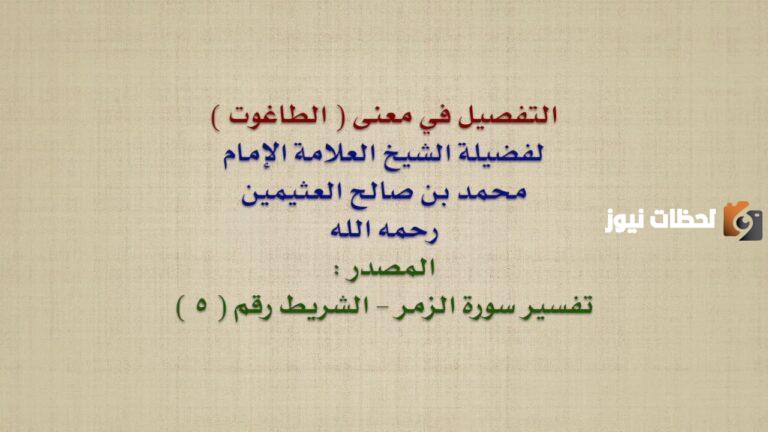 الطاغوت هو كل ما عُبِد مِن دون الله وهو راض صواب أم خطأ