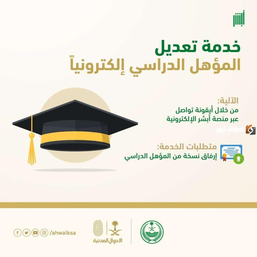 ما هي طريقة تعديل المؤهل الدراسي إلكترونيا عبر منصة أبشر 1445؟