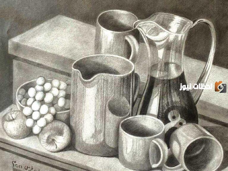 خطوات رسم الطبيعة الصامتة والتظليل بالقلم الرصاص