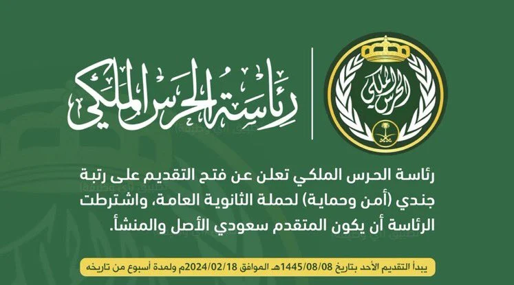 رتبة جندي.. كيفية التسجيل في وظائف الحرس الملكي 2025 والشروط المطلوبة