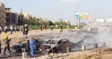السيطرة على حريق ناتج عن انفجار خط غاز على طريق الواحات