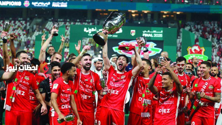 شباب الأهلي يحتفل بإحراز «الكأس 11» وينقلها من أبوظبي إلى دبي