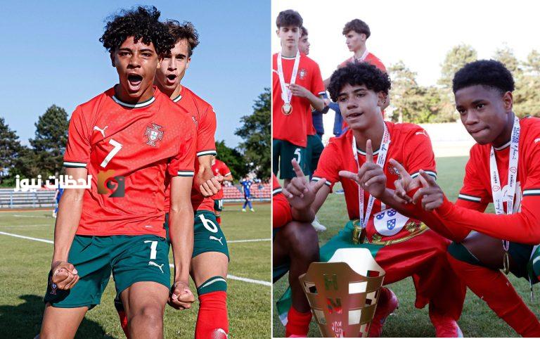 كيف احتفل نجل رونالدو بتسجيله أول هدف له مع منتخب البرتغال (فيديو)