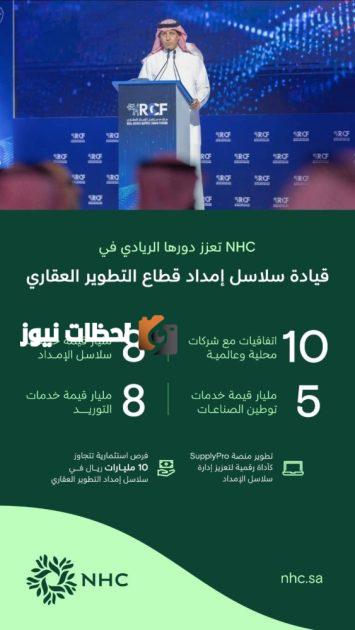 إسهامات NHC تتجاوز 21 مليار ريال في تأمين سلاسل الإمداد والمحتوى المحلي العام الماضي