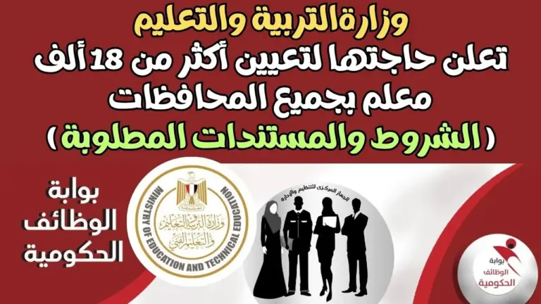 عاجل | فتح باب التقديم لتعيين الكثير من المعلمين والشروط خيالية .. شروط المسابقة اعرفها من هُنـــــا