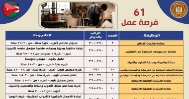 وزير العمل يعلن عن فرص وظيفية في الأردن براتب شهري يصل إلى 36 ألف جنيه