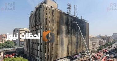 10 لقطات من حريق سنترال رمسيس: بطولات رجال الإطفاء وشهامة المصريين في الصدارة