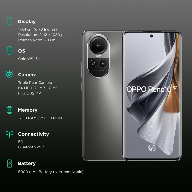 Oppo Reno 10 Pro Plus 5G: هاتف الجيل الخامس بتصميم أنيق ومواصفات متقدمة